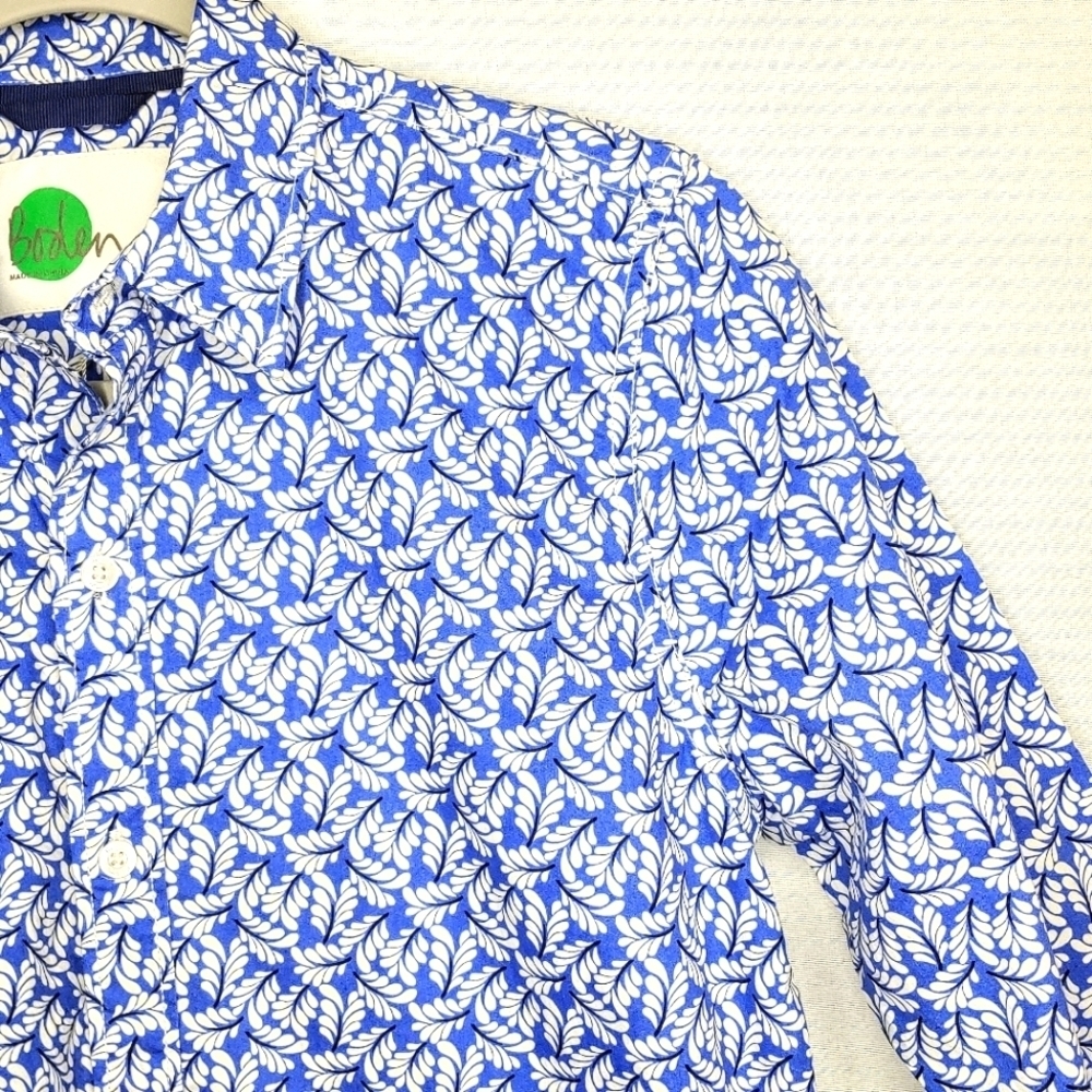 Boden button up, long sleeve shirt. Royal blue/white. Youth 13-14. - Picture 9 of 11